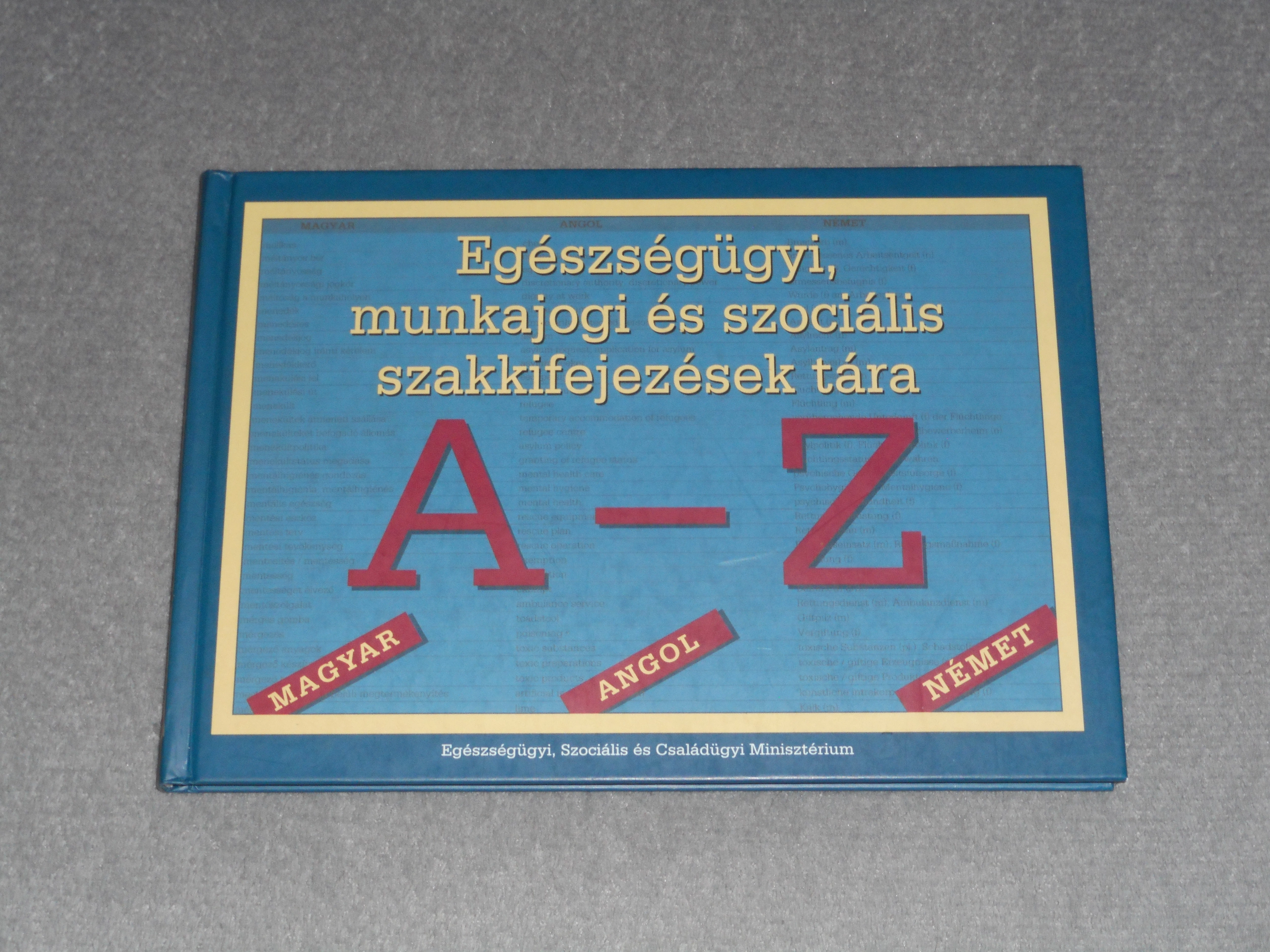 Egészségügyi, munkajogi és szociális szakkifejezések tára A-Z - Dr. Ács Vera - Dr. Gellérné dr. Lukács Éva - Kovács Erzsébet (szerk.)